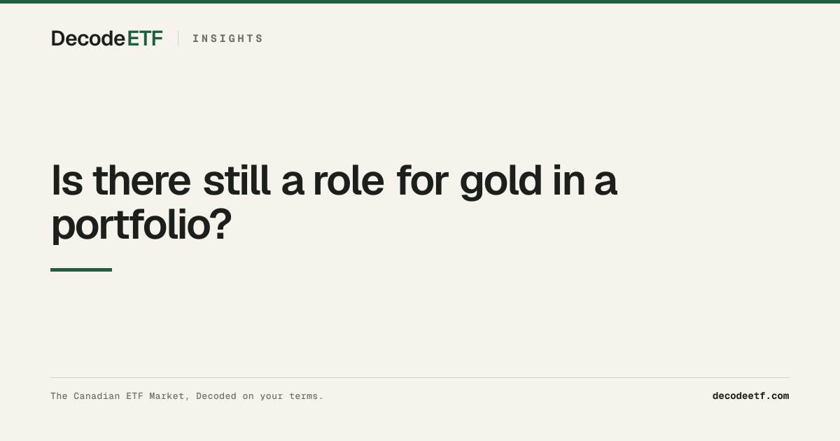 Is there still a role for gold in a portfolio? 