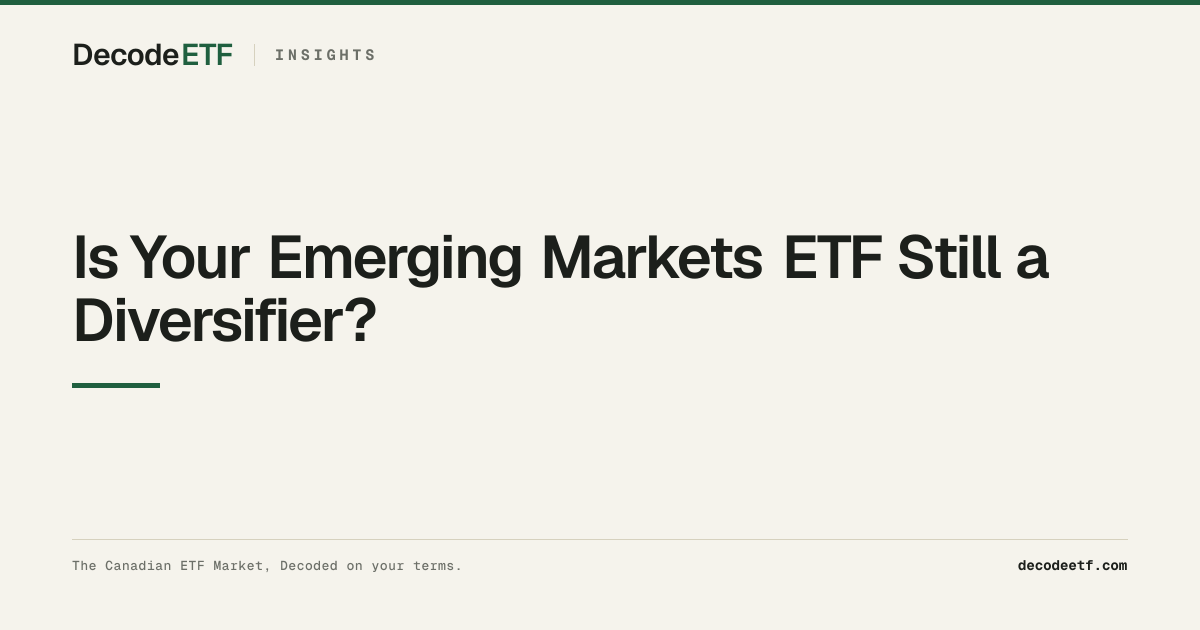 Is Your Emerging Markets ETF Still a Diversifier?